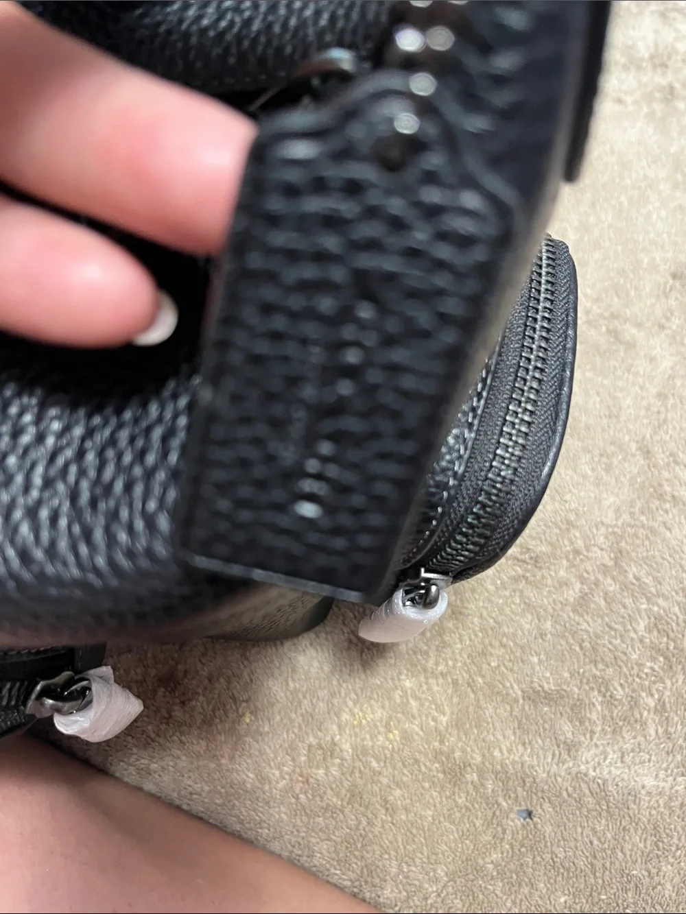 Coach Black Pebbled Leather Crossbody Belt Bag